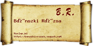 Bánszki Rózsa névjegykártya