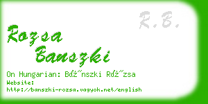rozsa banszki business card